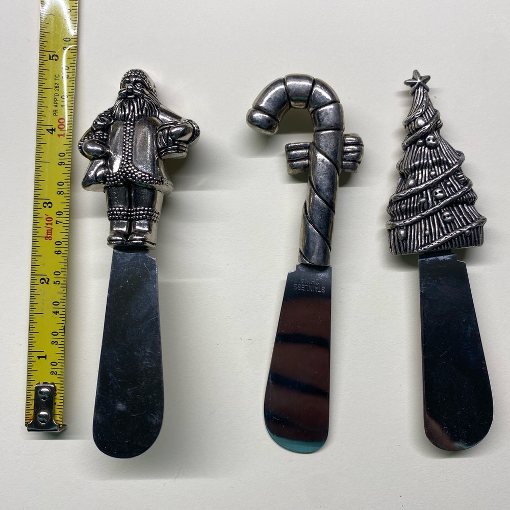 3pc stainless Christmas theme cheese knives / spreaders (3/$25)